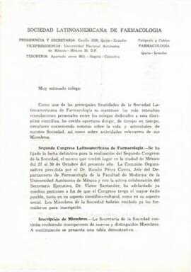 Comunicado s/n - Sociedad Latinoamericana de Farmacología.