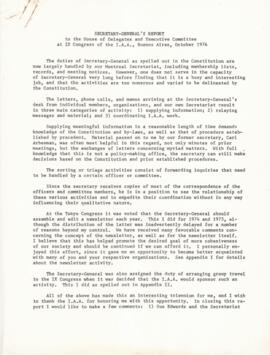 Secretary-General´s report to the Executive Committee and House of Delegates and Executive Commit...