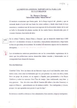 Alimentos andinos: Importancia para los ecuatorianos