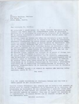 Correspondencia dirigida a Antonio Delfino