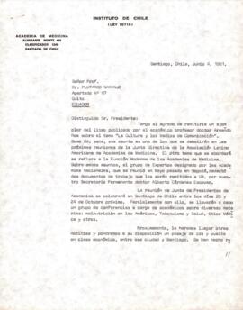 Correspondencia - Dr. Amador Neghme, Presidente de ALANAM
