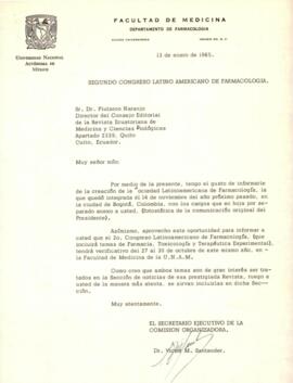 Correspondencia - Dr. Víctor M. Santander a Dr. Plutarco Naranjo