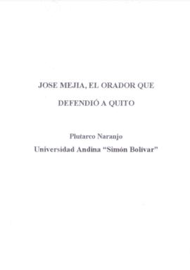 José Mejía, el orador que defendió a Quito