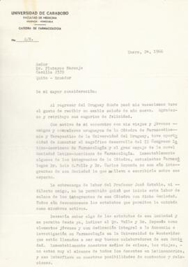 Dra. Stella C. de Bonnevaux a Dr. Plutarco Naranjo