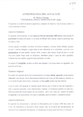 Antropología del Aguacate