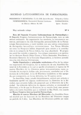 Comunicado No. 4 - Sociedad Latinoamericana de Farmacología