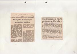 Recortes de prensa. Presentación de la obra y rueda de prensa del Dr. Álvaro Taboada, Embajador d...