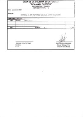 Nota de envío No. 112