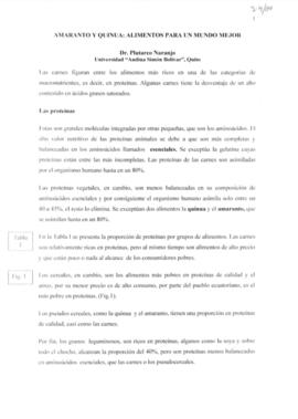 Amaranto y quinua: Alimentos para un mundo mejor