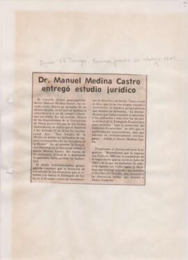 Recortes de prensa. Presentación del estudio jurídico del Dr. Manuel Medina Castro.
