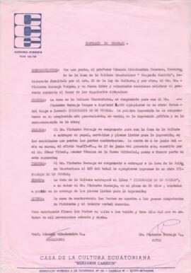 Contrato de trabajo para la impresión de la obra "Notas del viaje a Israel: Itinerario para ...