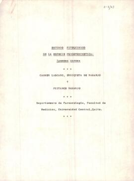 Estudio fitoquímico de una especia psicotomimética: Ipomoea carnea