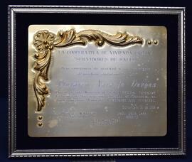 Reconocimiento. Cooperativa de Vivienda Urbana "Servidores de Salud"