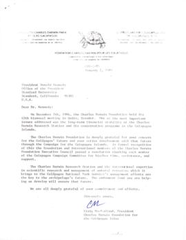  Correspondencia CDF - 1-85 dirigida a Donald Kennedy