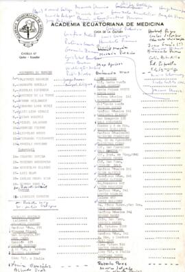 Miembro de Número de la Academia Ecuatoriana de Medicina