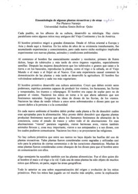 Etnomitología de algunas plantas psicoactivas y de otros vegetales