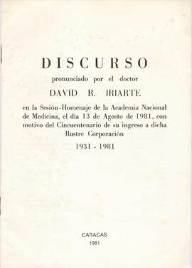 Discurso pronunciado por el Dr. David R. Iriarte