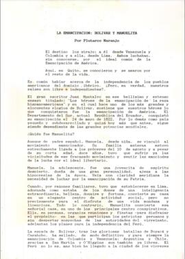 La emancipación: Bolívar y Manuelita