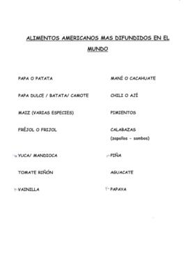 Alimentos producidos en el mundo.