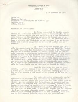 F. Huidobro a Dr. Plutarco Naranjo