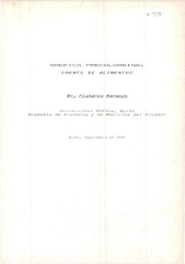 América precolombina: Fuente de alimentos