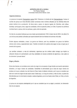 Antropología de la quinua