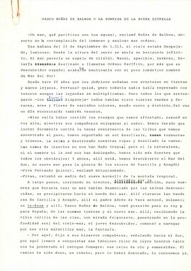 Vasco Nuñez de Balboa o La sonrisa de la buena estrella