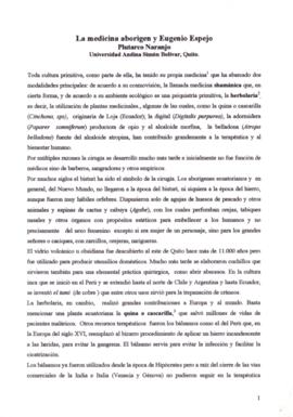 La medicina aborigen y Eugenio Espejo. (2 versiones)