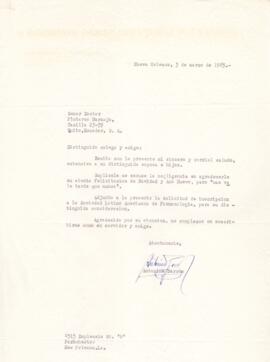 Antonino Barros a Dr. Plutarco Naranjo.