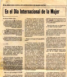 Recorte de prensa: En el Día Internacional de la Mujer