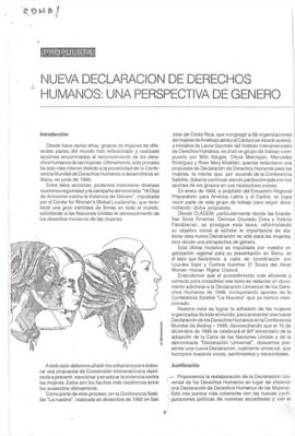 Artículo - Nueva declaración de Derechos Humanos: Una perspectiva de género