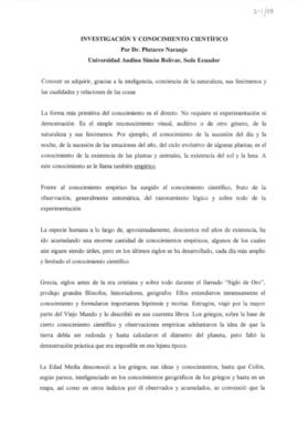 Investigación y conocimiento científico