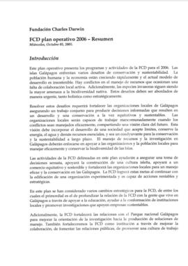 FCD plan operativo 2006 - Resumen