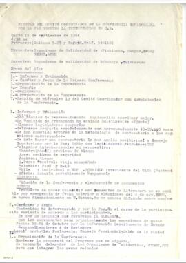 Minutas del Comité Coordinador de la Conferencia Ecuatoriana por la Paz y Contra la Intervención ...