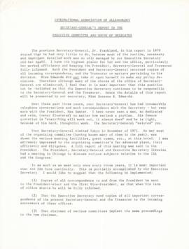 Secretary-General´s report to the Executive Committee and House of Delegates