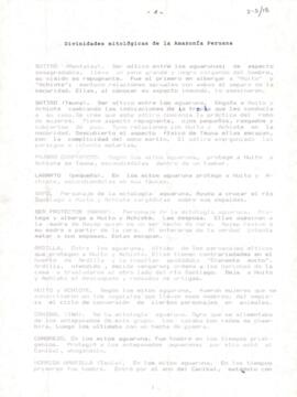 Divinidades mitológicas de la Amazonía peruana