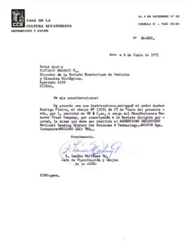 Correspondencia - Pago por suscripción a la Revista