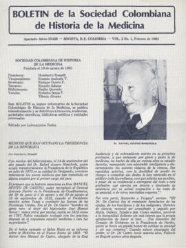 Boletín de la Sociedad Colombiana de Historia de la Medicina. Vol. 2 No. 1