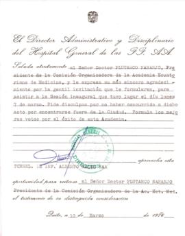 Correspondencia - Teniente Coronel de Infantería, Alberto Males