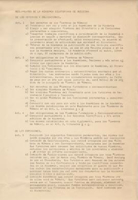 Reglamentos de la Academia Ecuatoriana de la Medicina