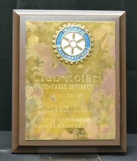 Reconocimiento. Club Rotary