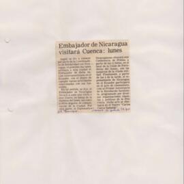Recortes de prensa. Visita del Embajador de Nicaragua