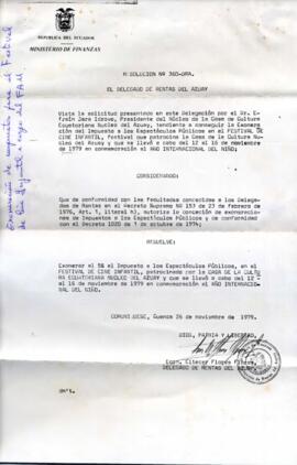 Resolución No. 360 - DRA. Ministerio de Finanzas