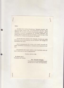 Comunicación. Casa de la Cultura Ecuatoriana