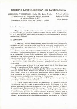 Comunicado s/n - Sociedad Latinoamericana de Farmacología