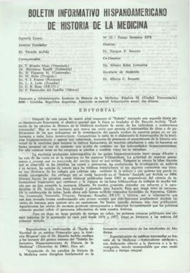 Boletín Informativo Hispanoamericano de Historia de la Medicina. 