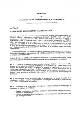Estatutos de la Fundación Charles Darwin para las Islas Galápagos.