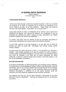 La buena dieta indígena
