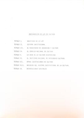 Anteproyecto de la Ley de Cultura