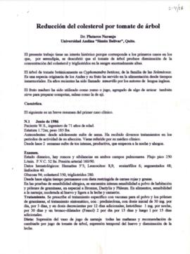 Reducción el colesterol por tomate de árbol